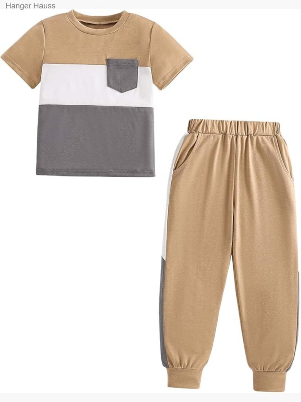 Boys Girls 2 Piece Set T-Shirt & Elastic Waist Pants Summer Outfit